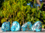 Polished Shattuckite Free Forms with Chrysocolla Azurite and Malachite x 35 From Congo - Toprock Gemstones and Minerals 