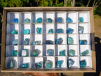 Polished Shattuckite Free Forms with Chrysocolla Azurite and Malachite x 35 From Congo - Toprock Gemstones and Minerals 