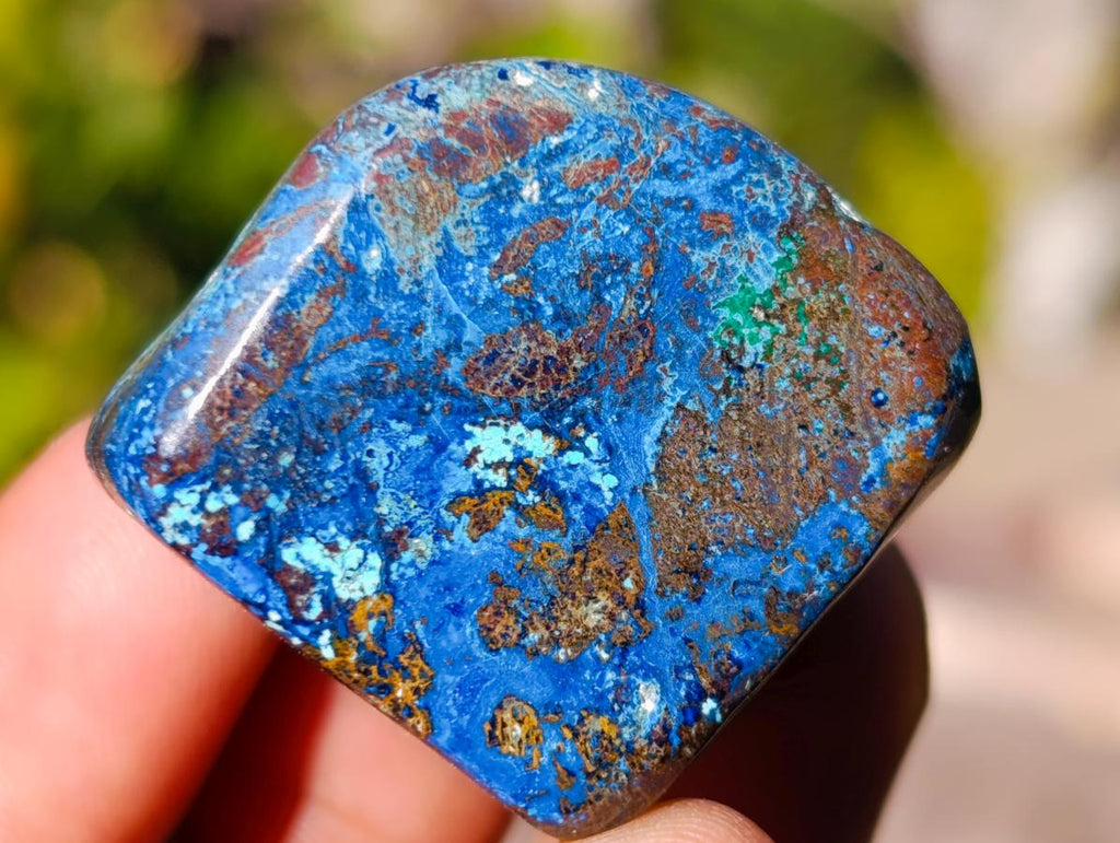 Polished Shattuckite Free Forms with Chrysocolla Azurite and Malachite x 35 From Congo - Toprock Gemstones and Minerals 