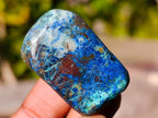 Polished Shattuckite Free Forms with Chrysocolla Azurite and Malachite x 35 From Congo - Toprock Gemstones and Minerals 