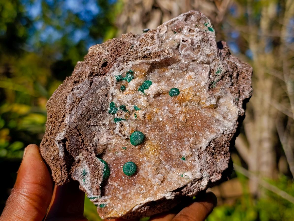 Natural Cabinet Size Malachite Specimens with Quartz on Dolomite Matrix x 2 From Mindingi Mine, Kambove, Congo - Toprock Gemstones and Minerals 
