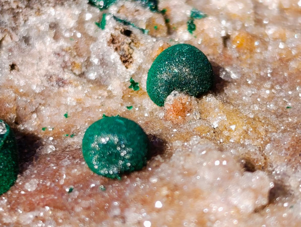 Natural Cabinet Size Malachite Specimens with Quartz on Dolomite Matrix x 2 From Mindingi Mine, Kambove, Congo - Toprock Gemstones and Minerals 