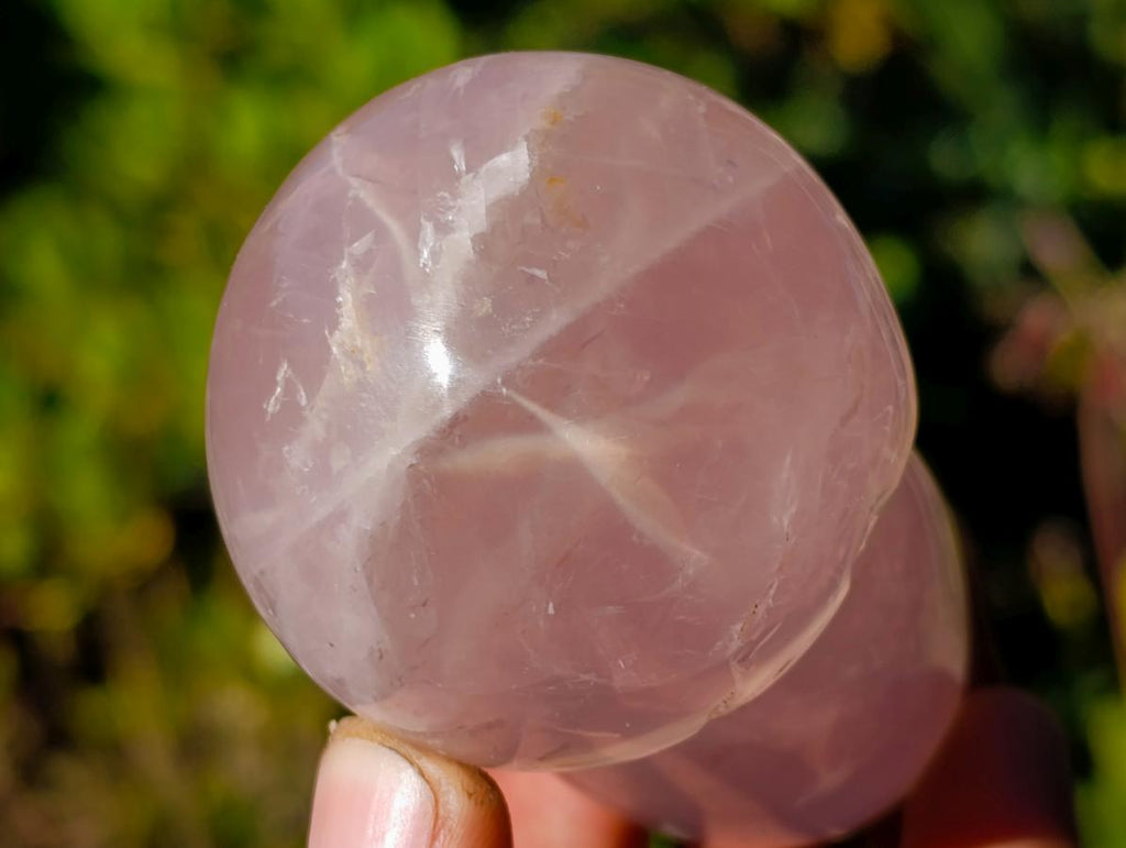 Polished Gemmy Rose Quartz Mushrooms x 6 From Madagascar - Toprock Gemstones and Minerals 