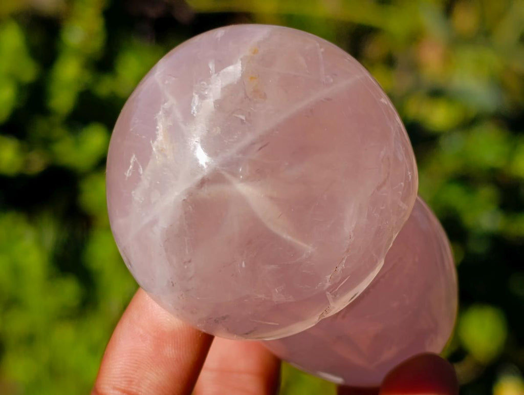 Polished Gemmy Rose Quartz Mushrooms x 6 From Madagascar - Toprock Gemstones and Minerals 