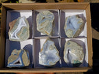 Polished On One Side Blue Lace Agate Geodes x 6 From Nsanje, Malawi - Toprock Gemstones and Minerals 