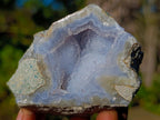 Polished On One Side Blue Lace Agate Geodes x 6 From Nsanje, Malawi - Toprock Gemstones and Minerals 