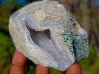 Polished On One Side Blue Lace Agate Geodes x 6 From Nsanje, Malawi - Toprock Gemstones and Minerals 