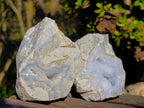 Polished On One Side Blue Lace Agate Geodes x 6 From Nsanje, Malawi - Toprock Gemstones and Minerals 