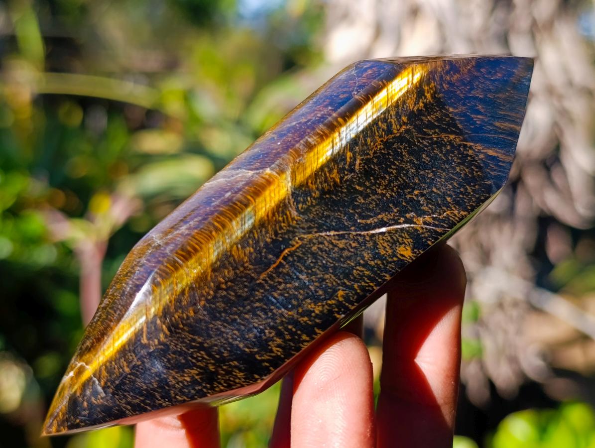 Polished Golden Tigers Eye Display and Double Terminated Crystals x 6 From Prieska, South Africa - Toprock Gemstones and Minerals 