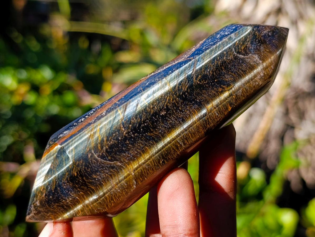 Polished Golden Tigers Eye Display and Double Terminated Crystals x 6 From Prieska, South Africa - Toprock Gemstones and Minerals 