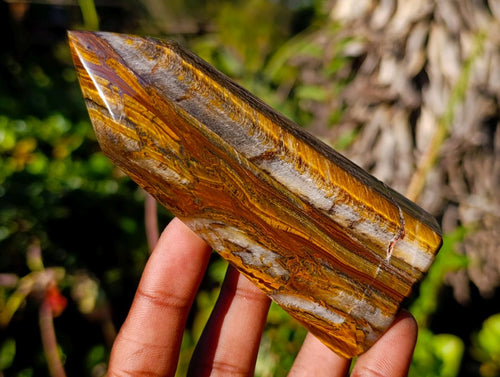 Polished Golden Tigers Eye Display and Double Terminated Crystals x 6 From Prieska, South Africa - Toprock Gemstones and Minerals 