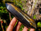 Polished Golden Tigers Eye Display and Double Terminated Crystals x 6 From Prieska, South Africa - Toprock Gemstones and Minerals 