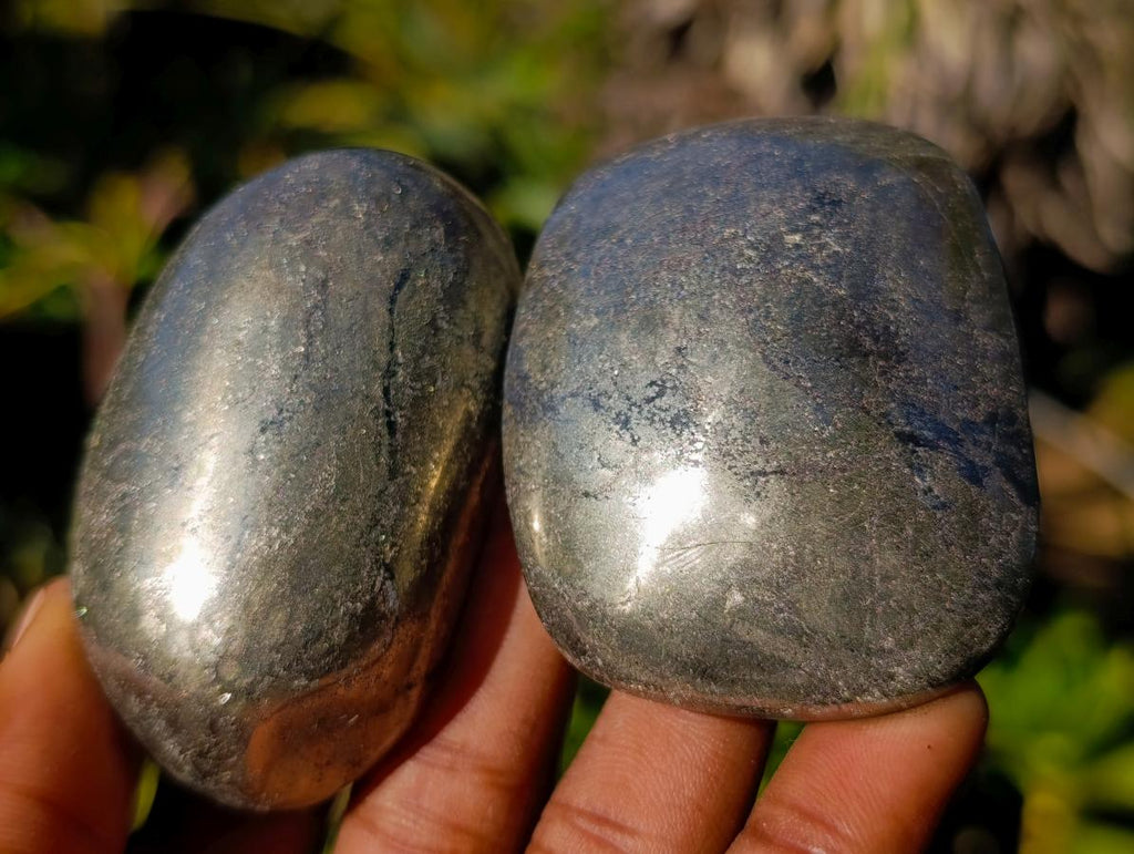 Polished Basalt Pharaoh Stone Galets x 6 From Iron Duke Mine, Zimbabwe - Toprock Gemstones and Minerals 