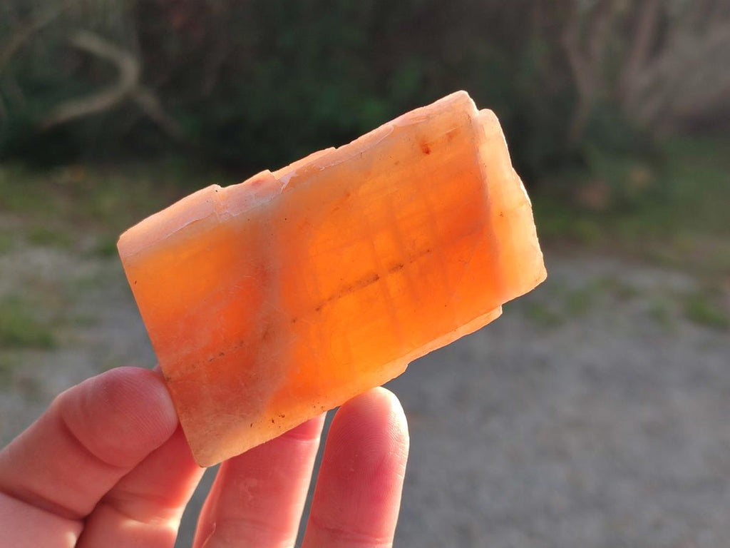 Natural Rhombohedral Sunset Orange Calcite Specimens x 24 From Spitzkop, Namibia - Toprock Gemstones and Minerals 
