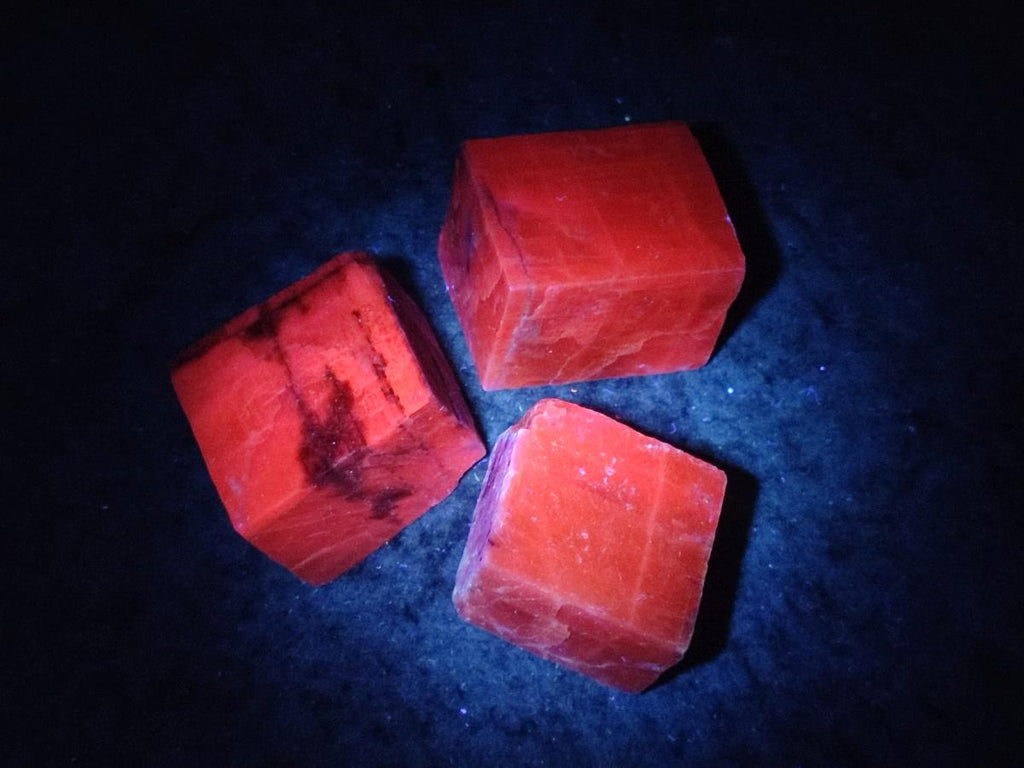 Natural Rhombohedral Sunset Orange Calcite Specimens x 24 From Spitzkop, Namibia - Toprock Gemstones and Minerals 