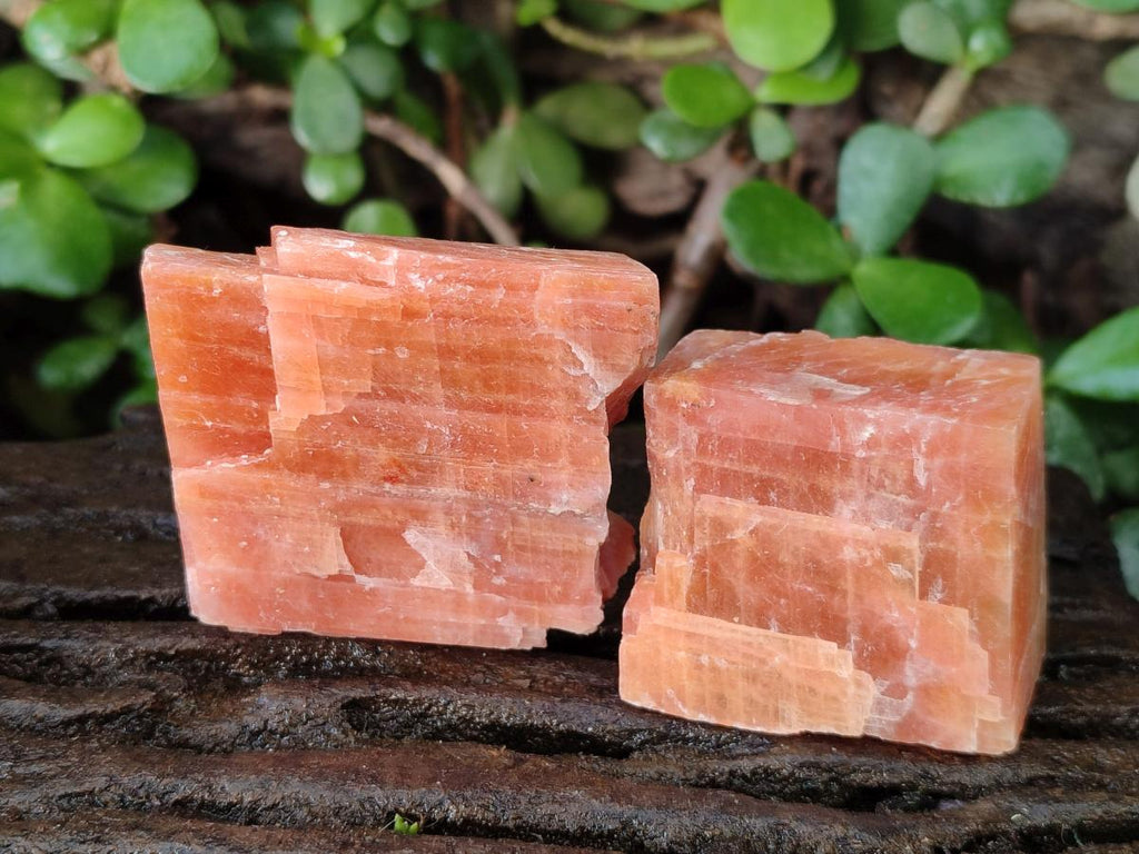 Natural Rhombohedral Sunset Orange Calcite Specimens x 24 From Spitzkop, Namibia - Toprock Gemstones and Minerals 