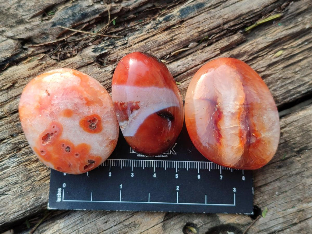 Polished Small Carnelian Agate Gemstone Galets x 35 From Madagascar - Toprock Gemstones and Minerals 