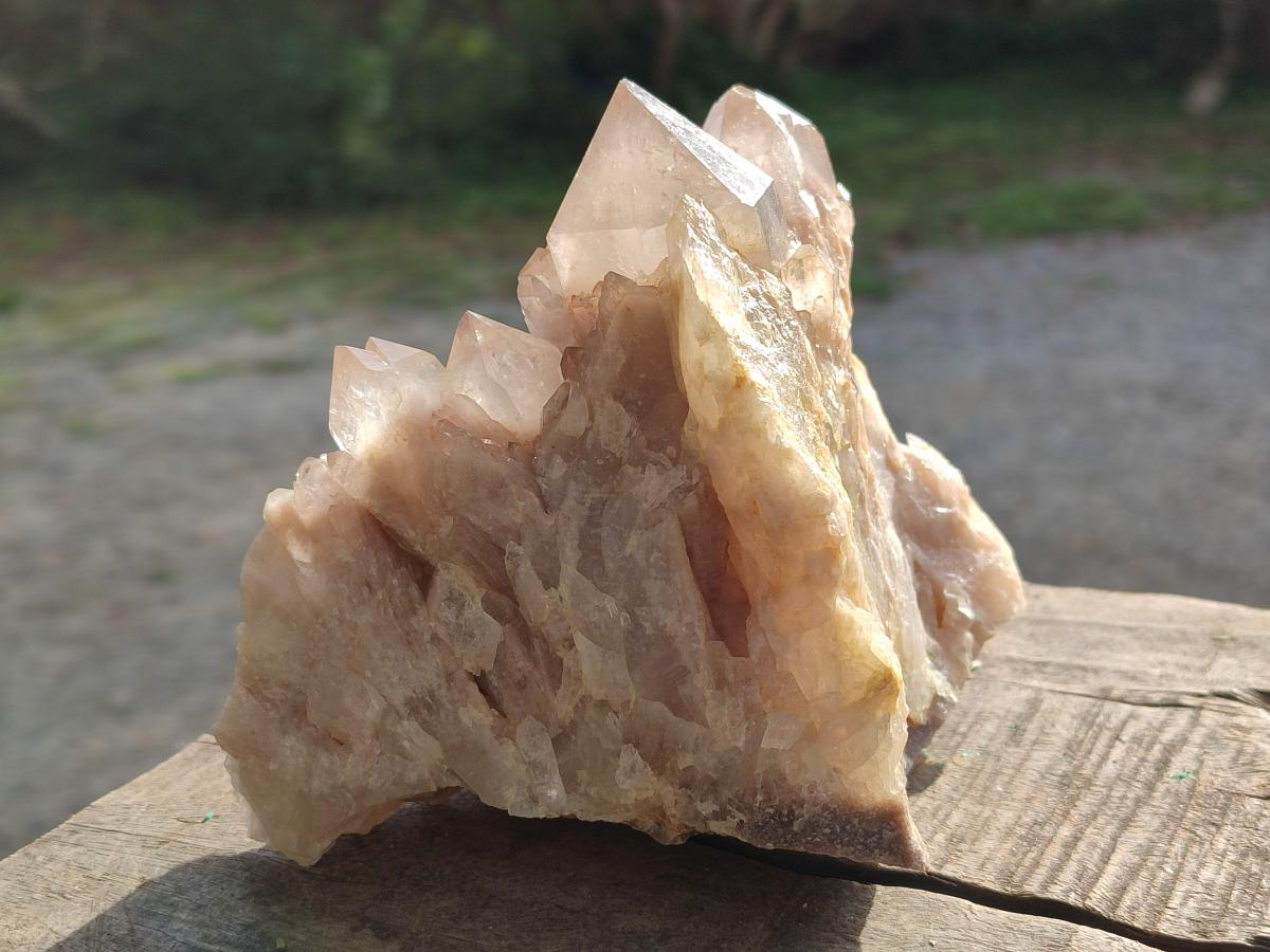 Natural Cascading White Phantom Smokey Luena Quartz Clusters x 3 From Luena, Congo - Toprock Gemstones and Minerals 