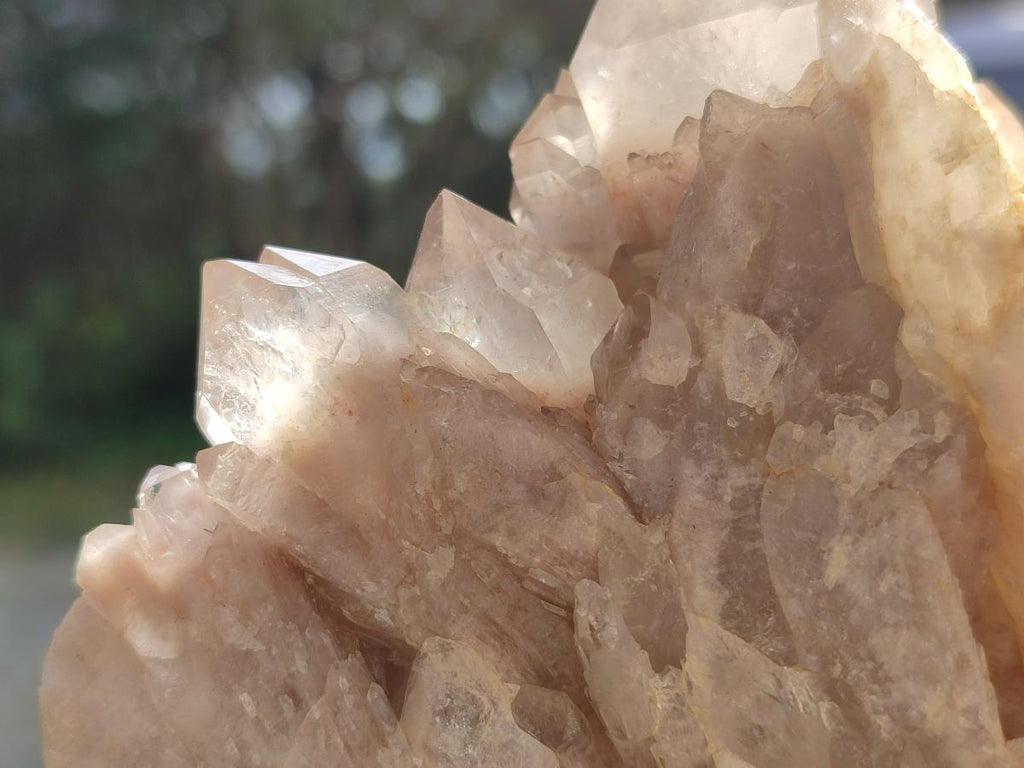 Natural Cascading White Phantom Smokey Luena Quartz Clusters x 3 From Luena, Congo - Toprock Gemstones and Minerals 