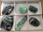 Polished Mix of Watermelon Fluorite Pieces x 6 From Uis, Namibia - Toprock Gemstones and Minerals 
