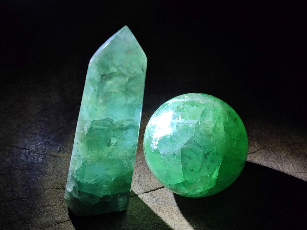 Polished Mix of Watermelon Fluorite Pieces x 6 From Uis, Namibia - Toprock Gemstones and Minerals 