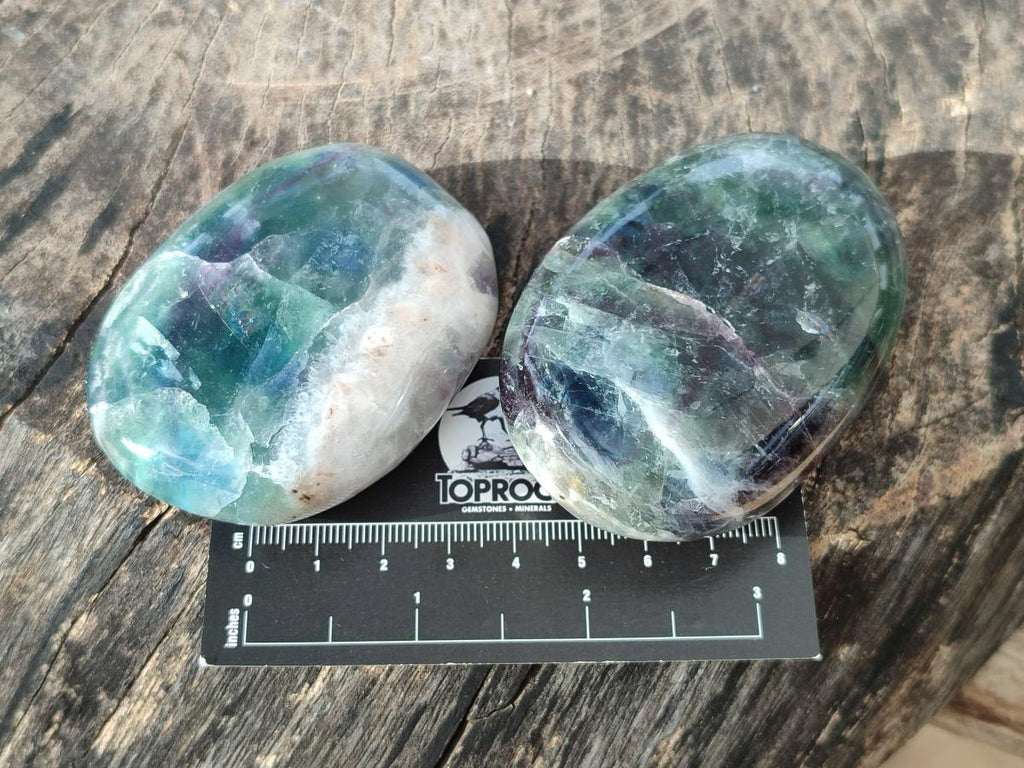 Polished Mix of Watermelon Fluorite Pieces x 6 From Uis, Namibia - Toprock Gemstones and Minerals 