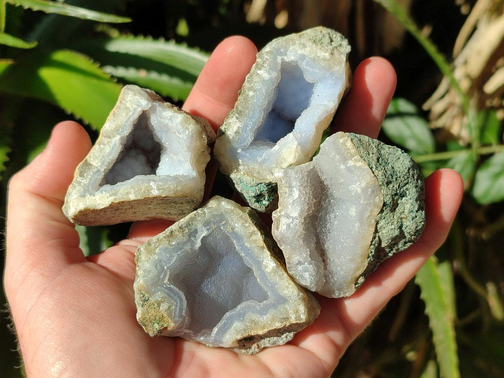 Natural Blue Lace Agate Geode Specimens x 35 From Nsanje, Malawi - Toprock Gemstones and Minerals 