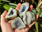 Natural Blue Lace Agate Geode Specimens x 35 From Nsanje, Malawi - Toprock Gemstones and Minerals 