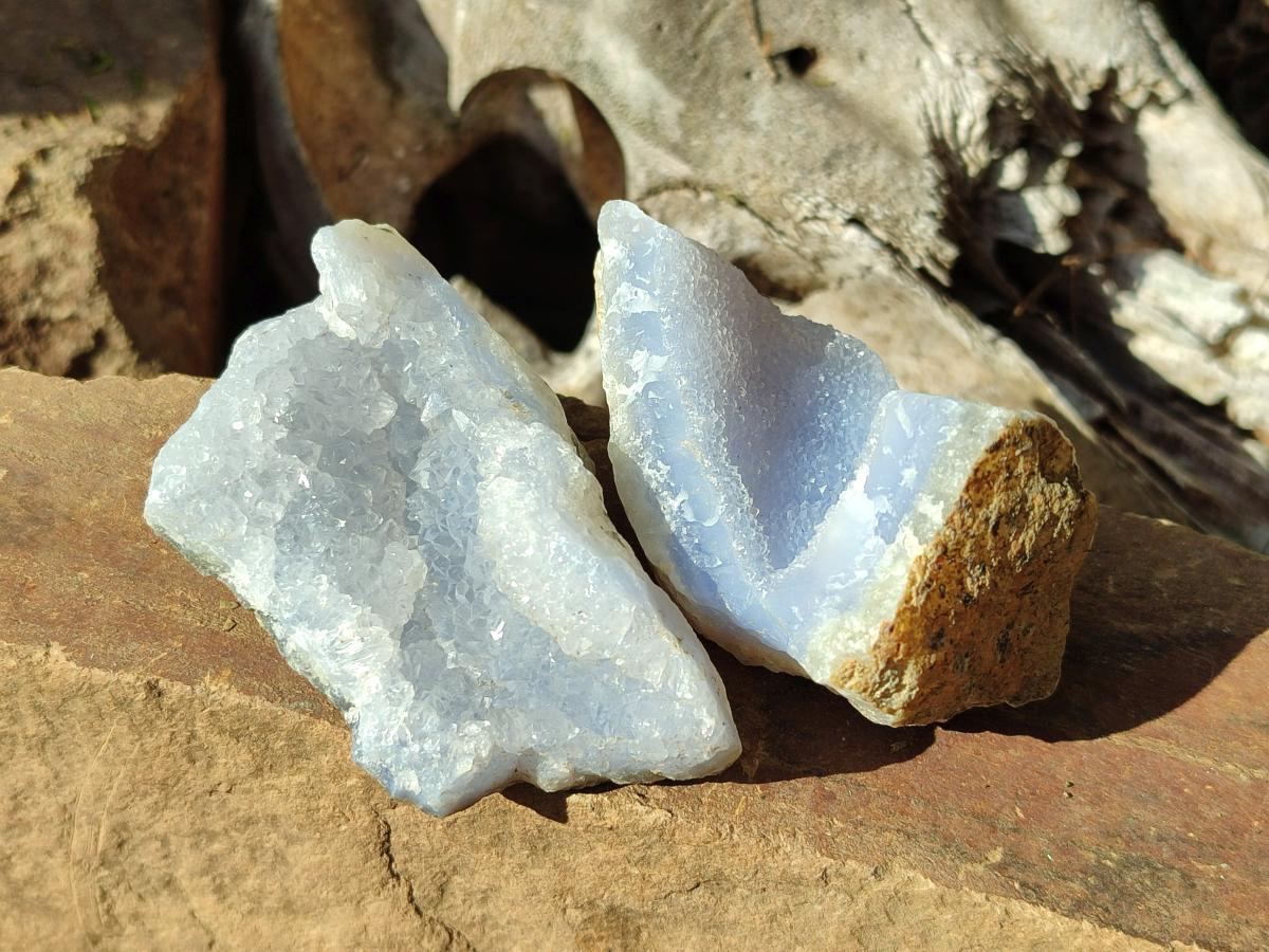 Natural Blue Lace Agate Geode Specimens x 35 From Nsanje, Malawi - Toprock Gemstones and Minerals 