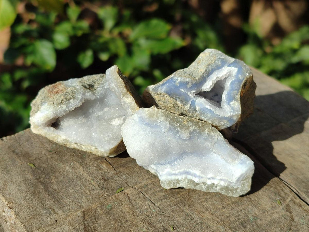 Natural Blue Lace Agate Geode Specimens x 35 From Nsanje, Malawi - Toprock Gemstones and Minerals 