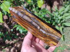 Polished Large Golden Tigers Eye Display Crystals x 2 From Prieska, South Africa - Toprock Gemstones and Minerals 