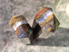 Polished Large Golden Tigers Eye Display Crystals x 2 From Prieska, South Africa - Toprock Gemstones and Minerals 