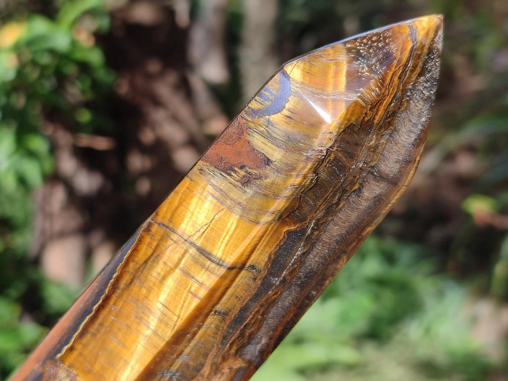 Polished Large Golden Tigers Eye Display Crystals x 2 From Prieska, South Africa - Toprock Gemstones and Minerals 
