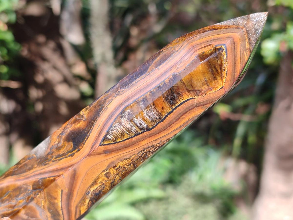 Polished Large Golden Tigers Eye Display Crystals x 2 From Prieska, South Africa - Toprock Gemstones and Minerals 