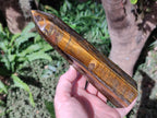 Polished Large Golden Tigers Eye Display Crystals x 2 From Prieska, South Africa - Toprock Gemstones and Minerals 