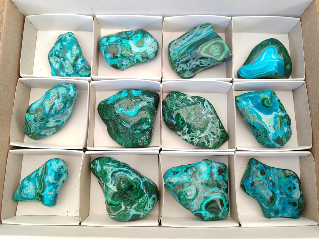 Polished Malacolla Free Forms x 12 From Kulukuluku, Congo - Toprock Gemstones and Minerals 