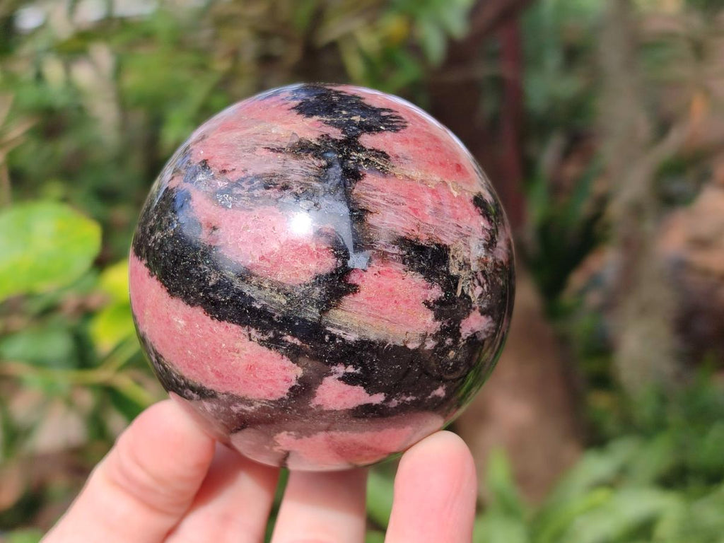 Polished Rhodonite Gemstone Spheres x 2 From Ambindavato, Madagascar - Toprock Gemstones and Minerals 