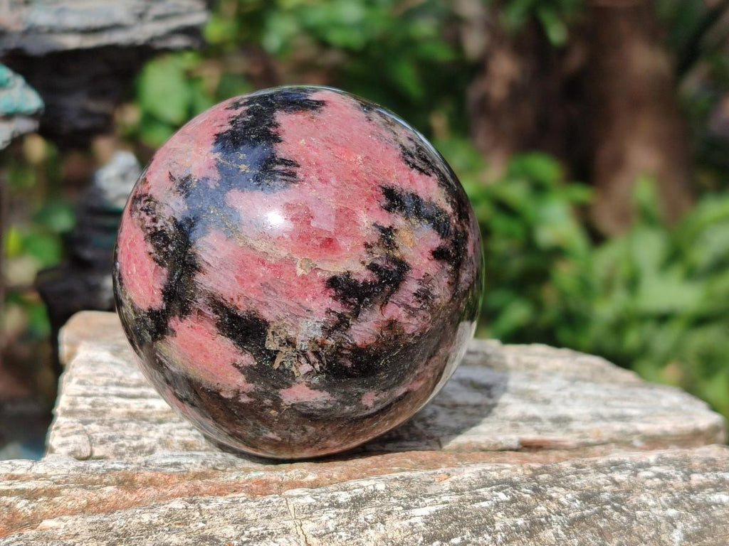 Polished Rhodonite Gemstone Spheres x 2 From Ambindavato, Madagascar - Toprock Gemstones and Minerals 