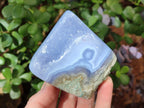 Polished On One Side Blue Lace Agate Geodes x 6 From Nsanje, Malawi - Toprock Gemstones and Minerals 