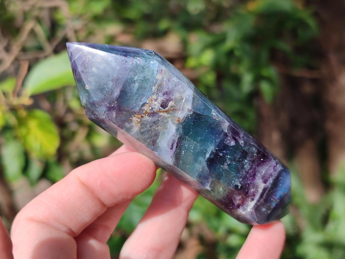 Polished Watermelon Fluorite Double Terminated Crystals x 6 From Uis, Namibia - Toprock Gemstones and Minerals 