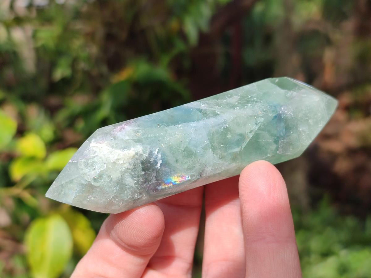 Polished Watermelon Fluorite Double Terminated Crystals x 6 From Uis, Namibia - Toprock Gemstones and Minerals 