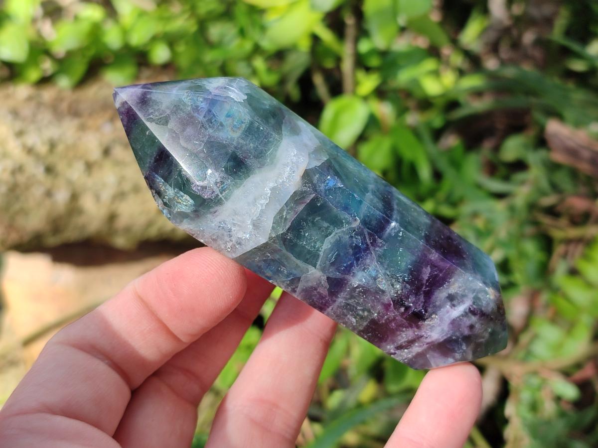 Polished Watermelon Fluorite Double Terminated Crystals x 6 From Uis, Namibia - Toprock Gemstones and Minerals 