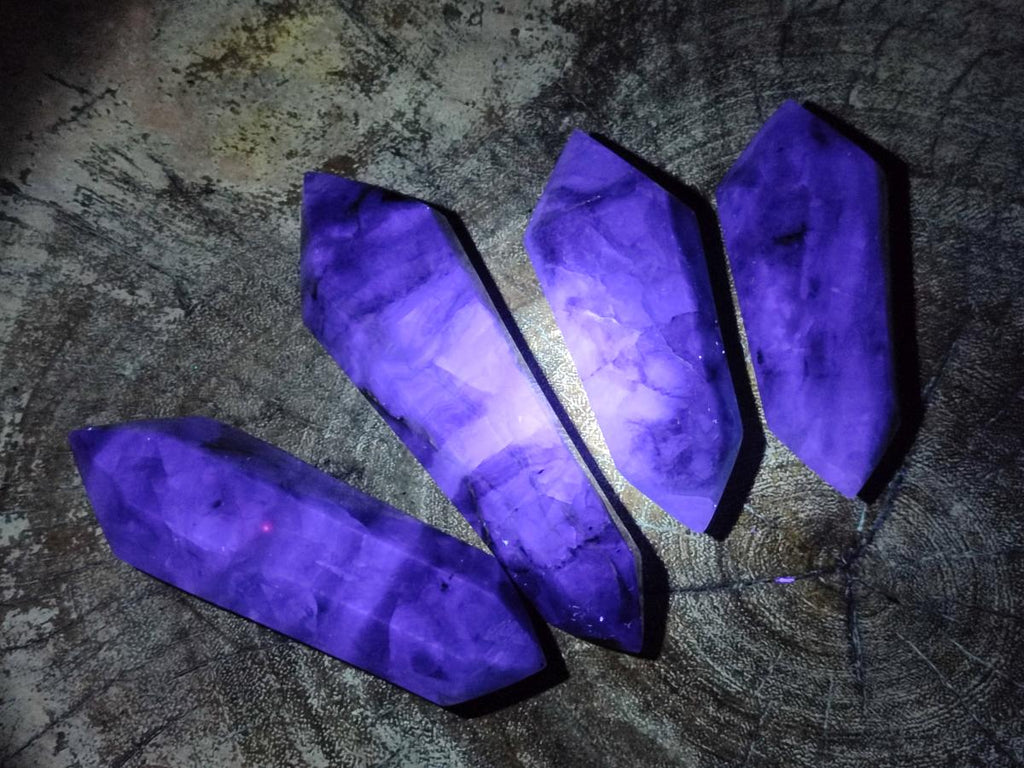 Polished Watermelon Fluorite Double Terminated Crystals x 6 From Uis, Namibia - Toprock Gemstones and Minerals 