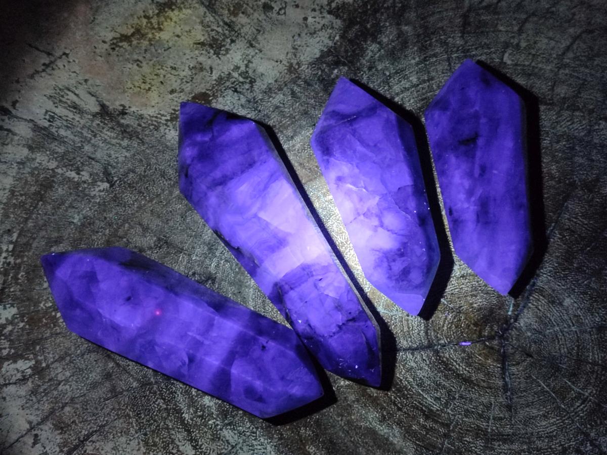Polished Watermelon Fluorite Double Terminated Crystals x 6 From Uis, Namibia - Toprock Gemstones and Minerals 