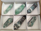 Polished Watermelon Fluorite Double Terminated Crystals x 6 From Uis, Namibia - Toprock Gemstones and Minerals 