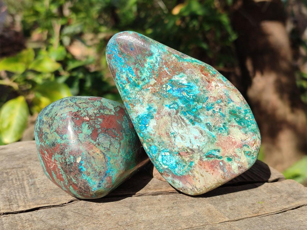 Polished One Side Shattuckite Free Forms x 12 From Kaokoveld, Namibia - Toprock Gemstones and Minerals 