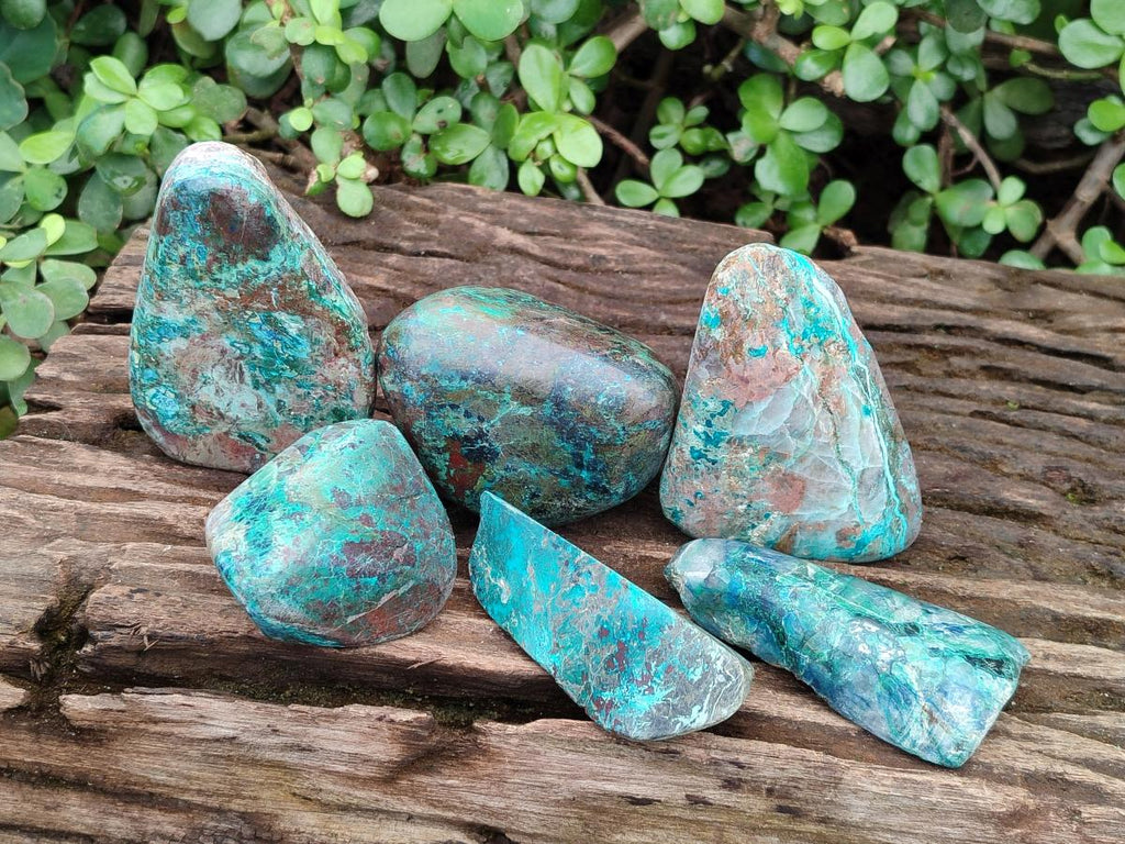 Polished One Side Shattuckite Free Forms x 12 From Kaokoveld, Namibia - Toprock Gemstones and Minerals 