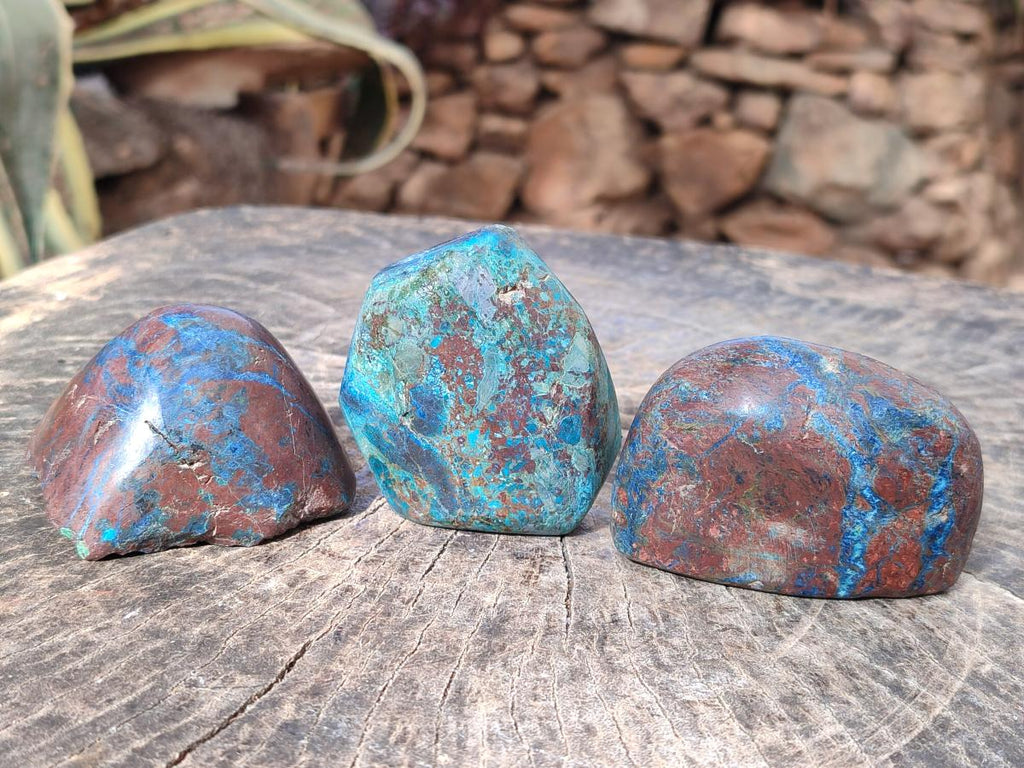 Polished One Side Shattuckite Free Forms x 12 From Kaokoveld, Namibia - Toprock Gemstones and Minerals 