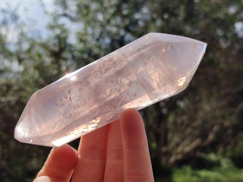 Polished Double Terminated Gemmy Rose Quartz Crystals x 6 From Madagascar - Toprock Gemstones and Minerals 