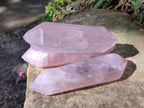Polished Double Terminated Gemmy Rose Quartz Crystals x 6 From Madagascar - Toprock Gemstones and Minerals 